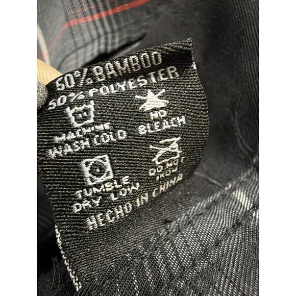 Dixxon Big Men's Ember Bamboo Flannel Button Up Party Shirt Black & Red Size 4X - Picture 5 of 6